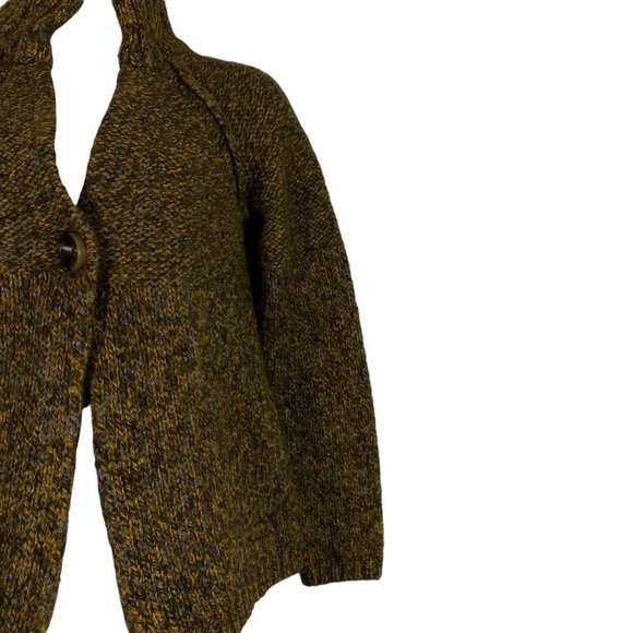 Loft Womens Medium Sweater Cardigan Wool Mohair Mock Neck Brown One Button - Picture 8 of 8